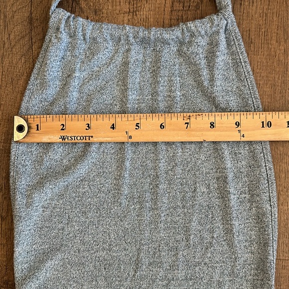 Light Heather blue halter backless dress size XS stretchy fitted Knit material - Picture 7 of 8